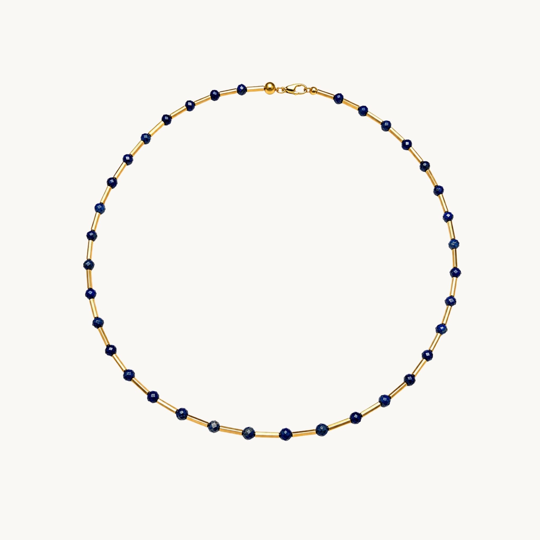 Lapis ve Hematit Taşlı Kolye