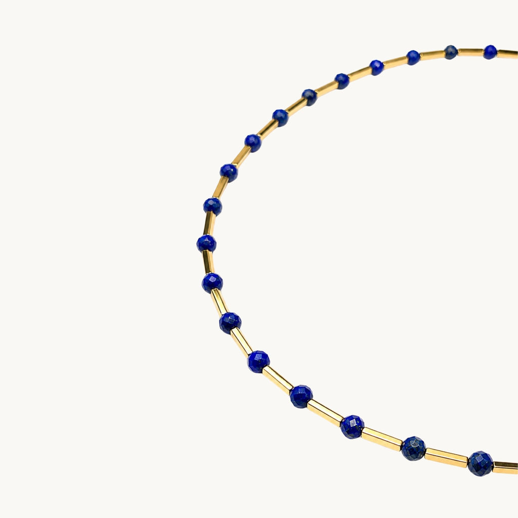 Lapis ve Hematit Taşlı Kolye