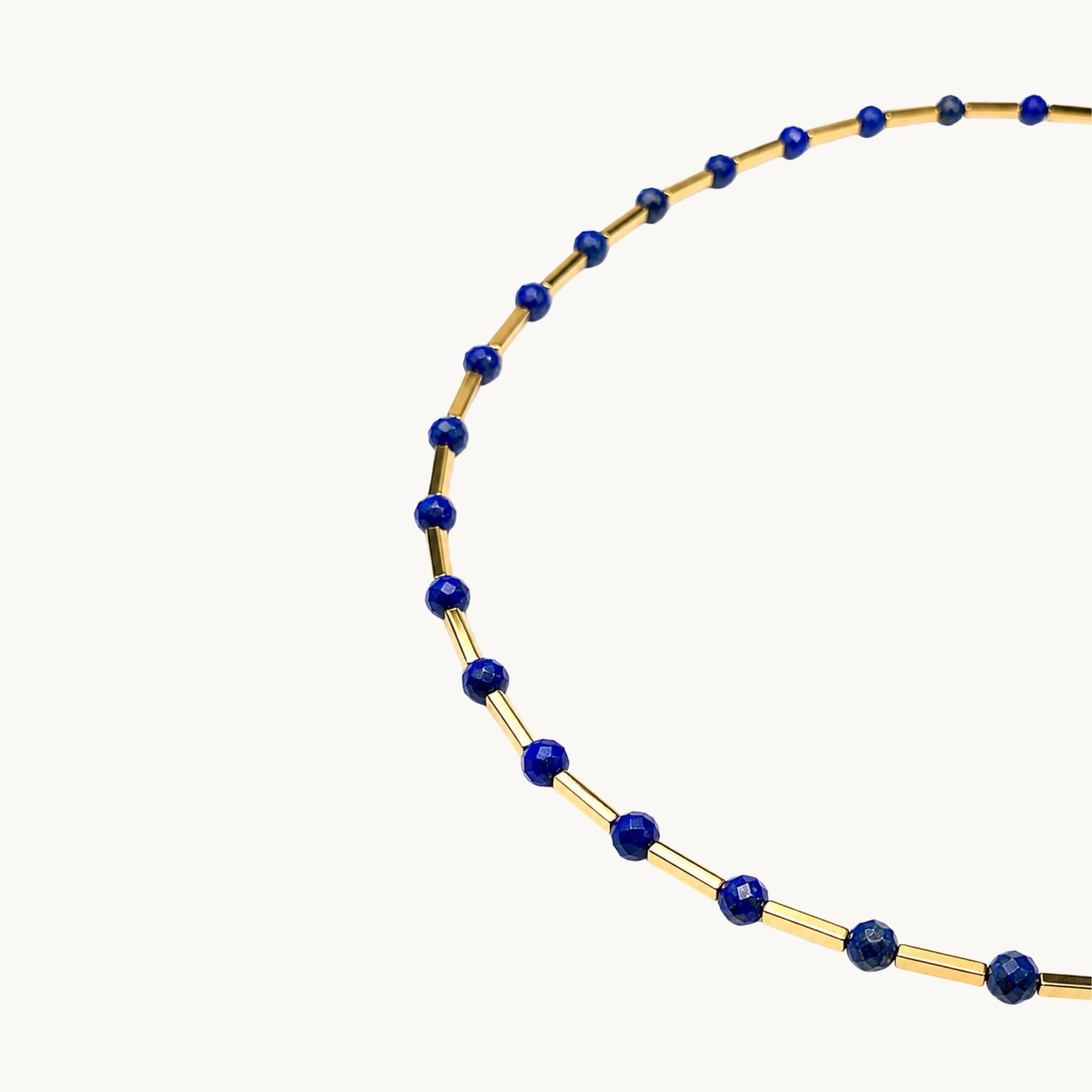 Lapis ve Hematit Taşlı Kolye